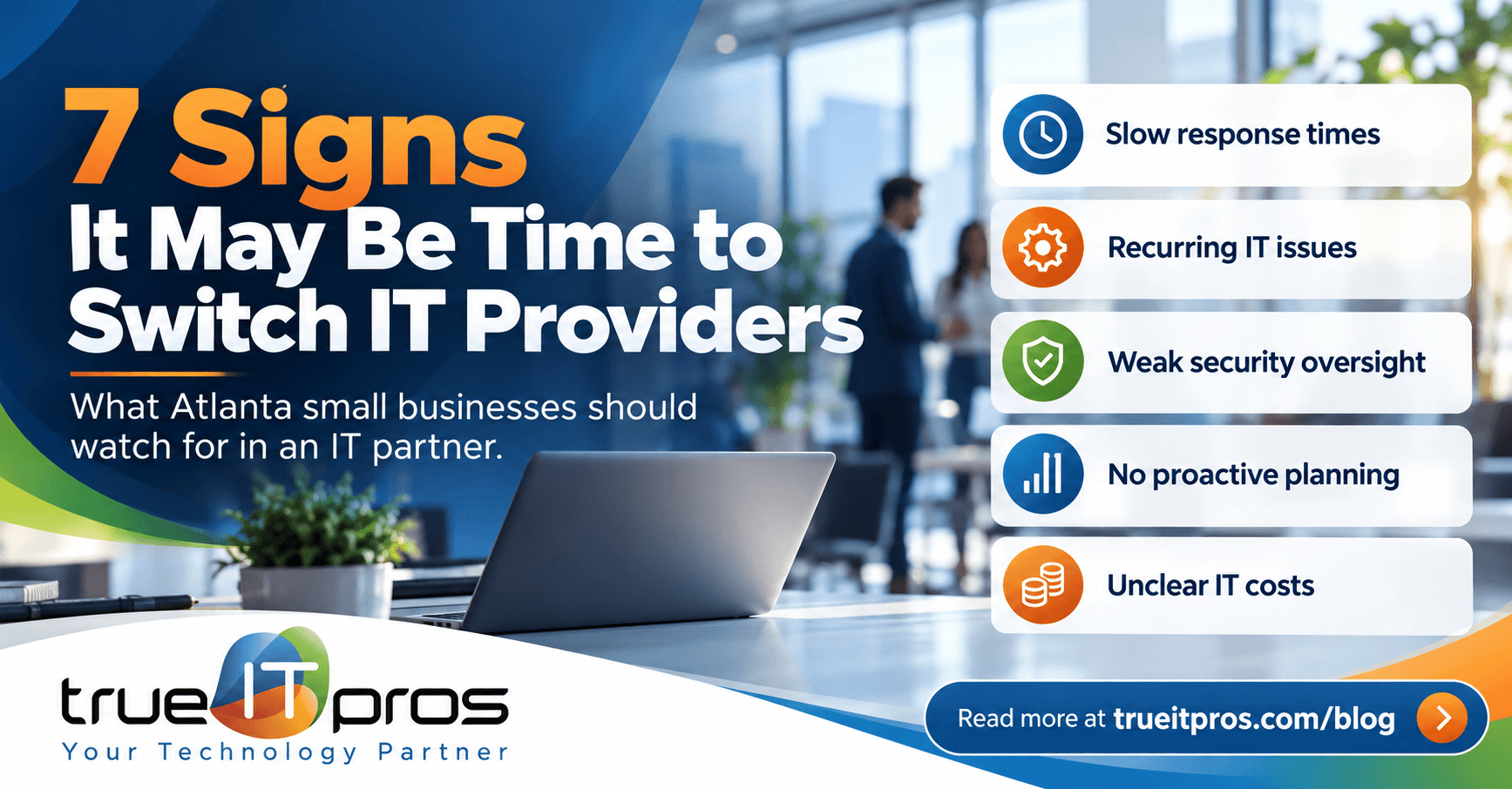 Atlanta small business owner evaluating when to switch managed IT providers for better IT support and security.