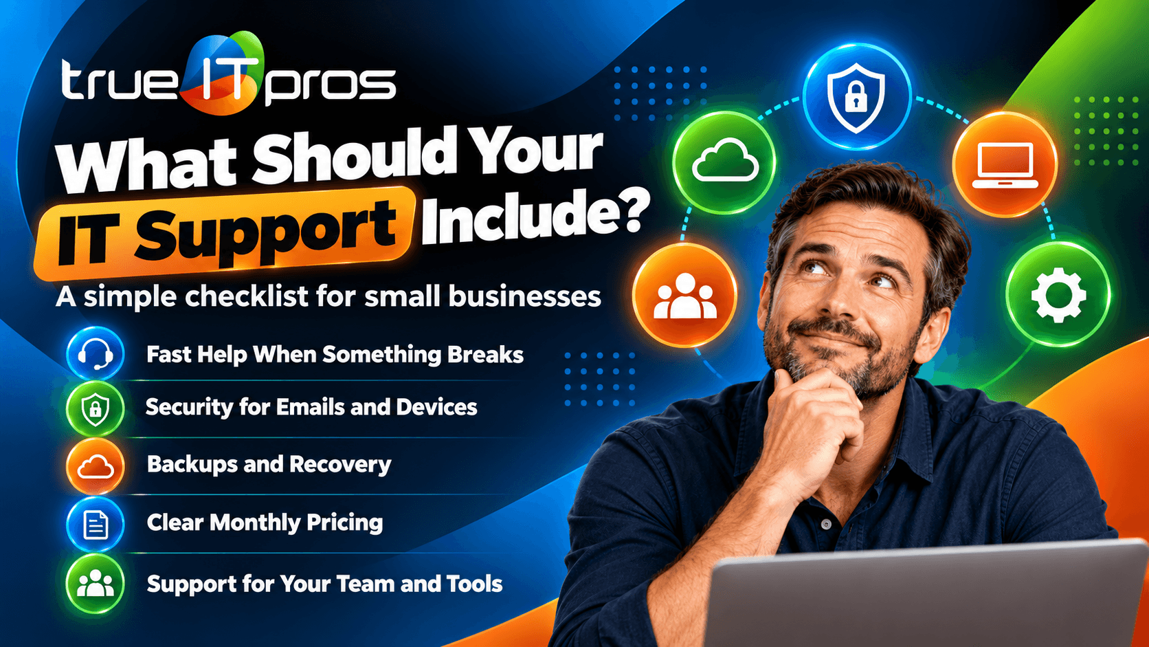 Atlanta small business owner reviewing a managed IT services agreement with an IT provider, including support, cybersecurity, and service level terms.