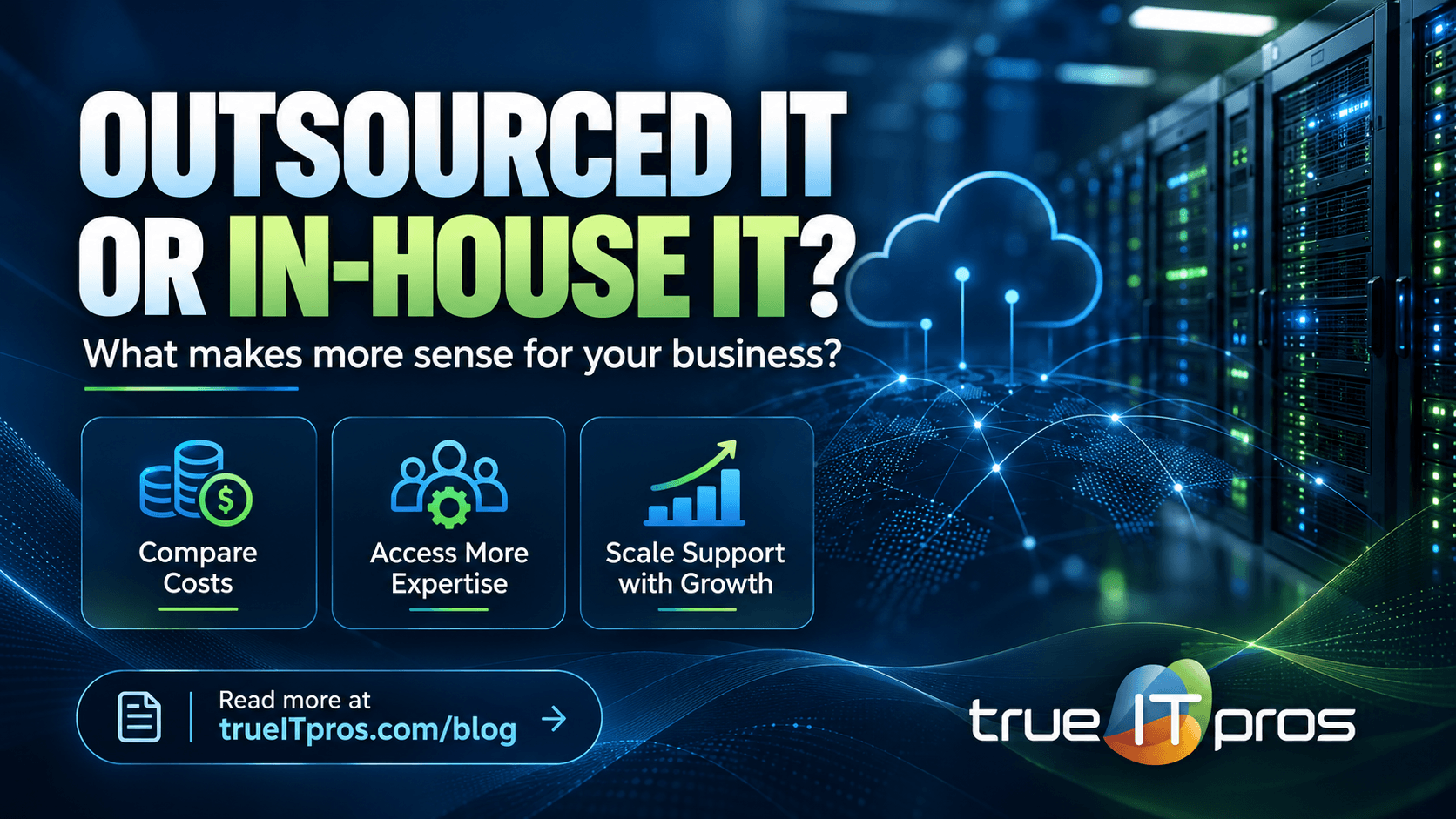 Atlanta small business owner comparing outsourced IT services with hiring an in-house IT employee.